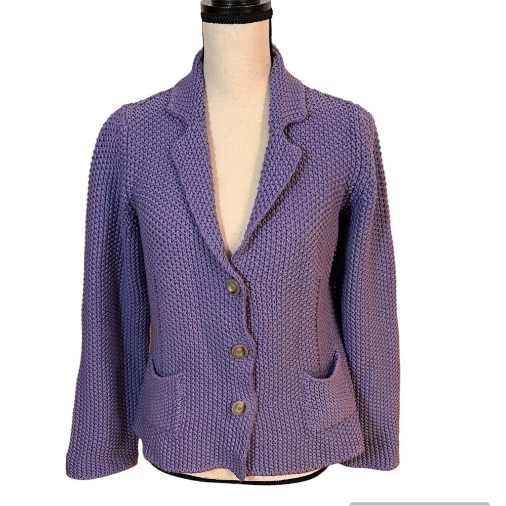 Fabiana Filippi Lavender/Purple Cotton Cardi Jacket Sz-L